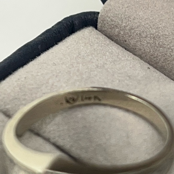 VTG Pearl 14k White Gold Ring Solitaire Alternative engagement ring 5.25 - Picture 8 of 15
